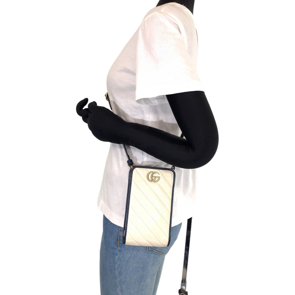 Gucci Gucci Gucci Leather GG Marmont Shoulder Bag Phone Case Leather Crossbody Bag 627369 in Very Good Condition Size ONE SIZE - 7 Thumbnail