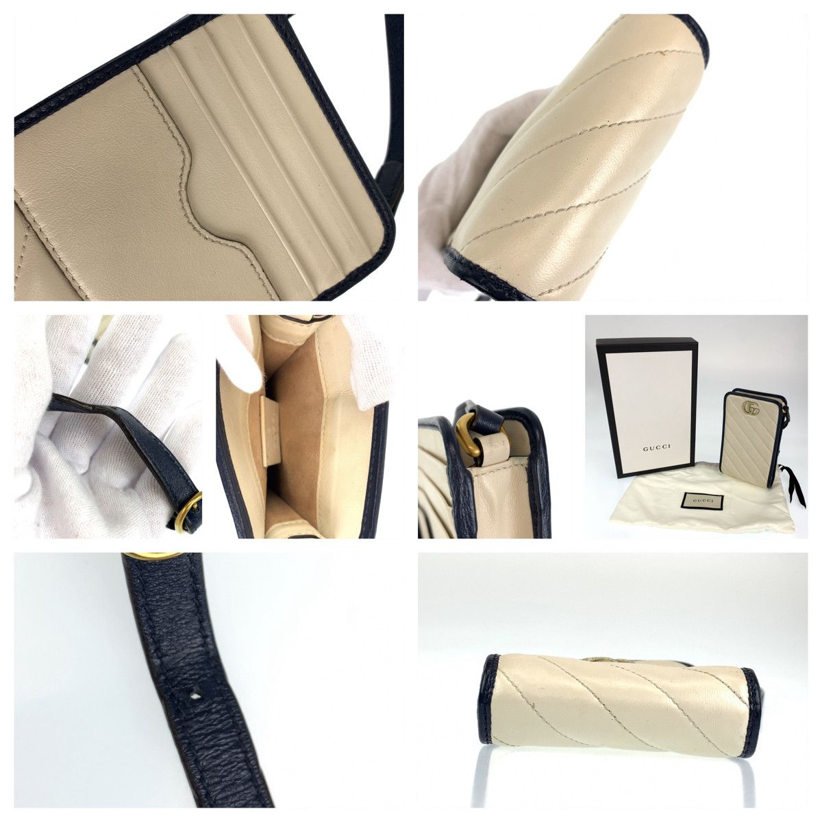 Gucci Gucci Gucci Leather GG Marmont Shoulder Bag Phone Case Leather Crossbody Bag 627369 in Very Good Condition Size ONE SIZE - 6 Thumbnail