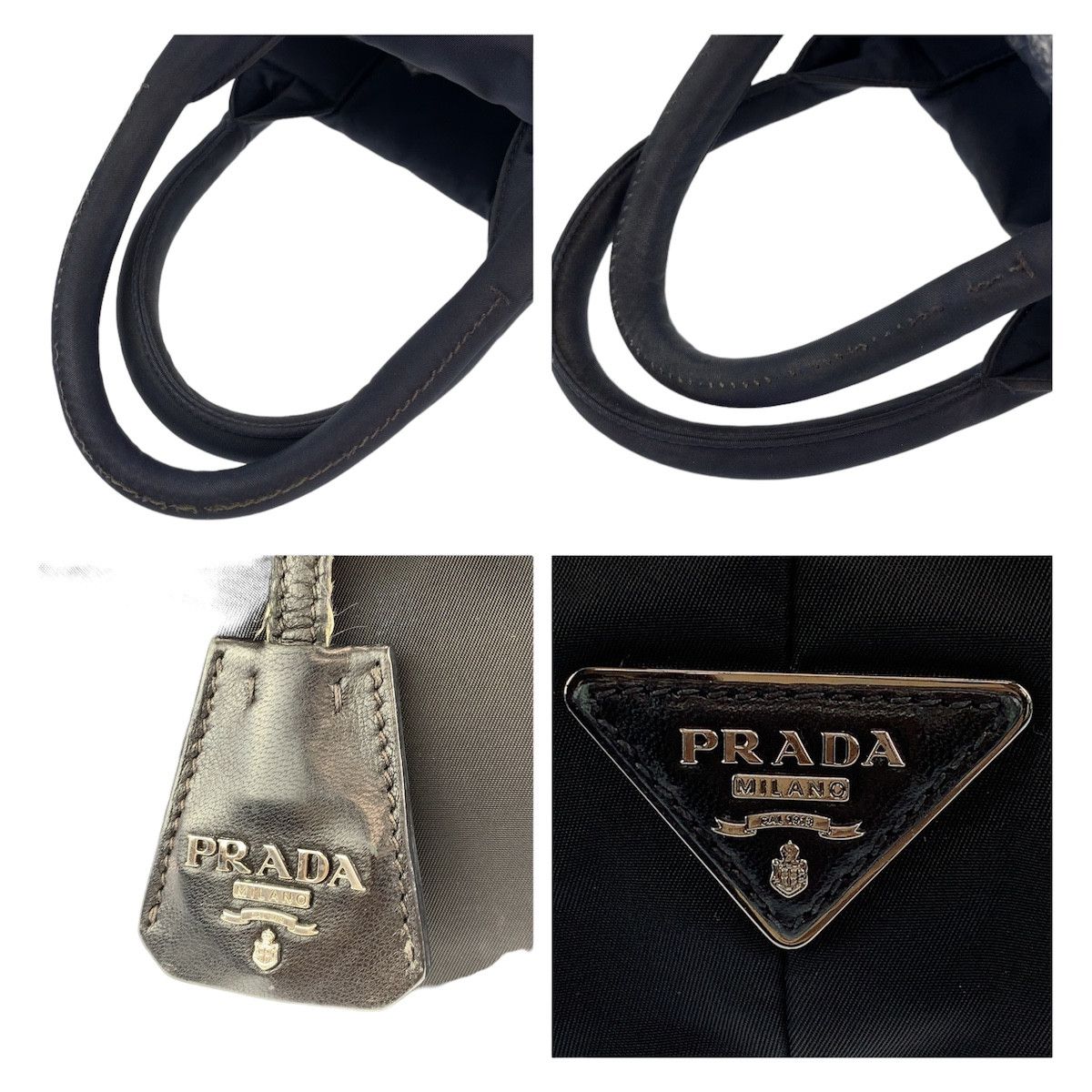 Prada Prada Prada Nylon Tessuto Logo Tote Bag Canvas Tote Bag Size ONE SIZE - 3 Thumbnail