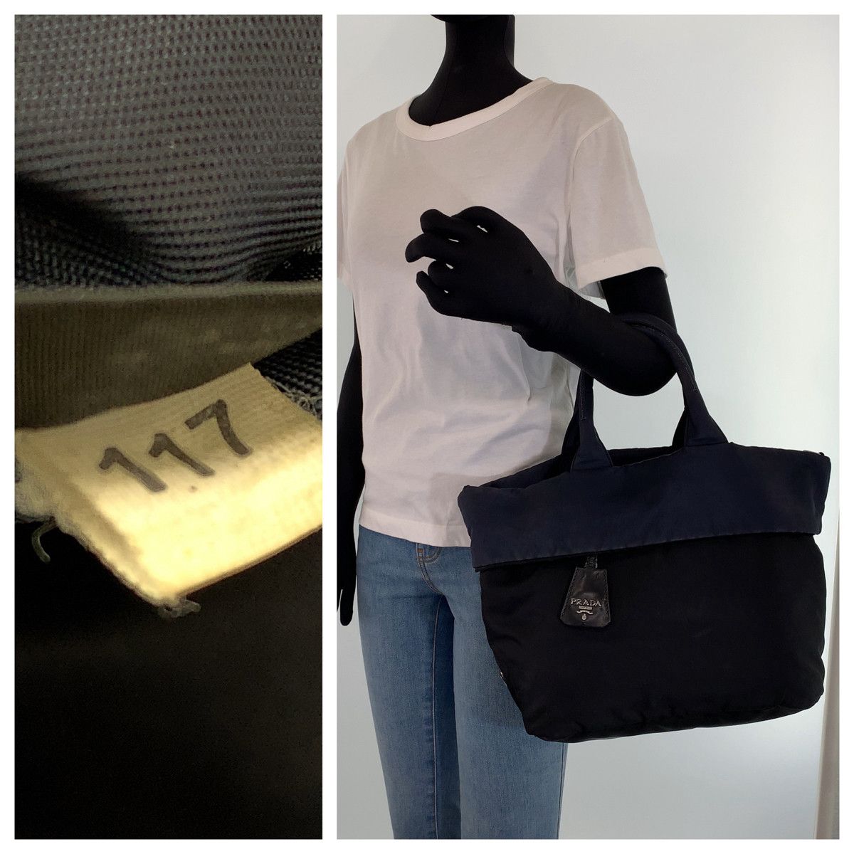 Prada Prada Prada Nylon Tessuto Logo Tote Bag Canvas Tote Bag Size ONE SIZE - 7 Thumbnail