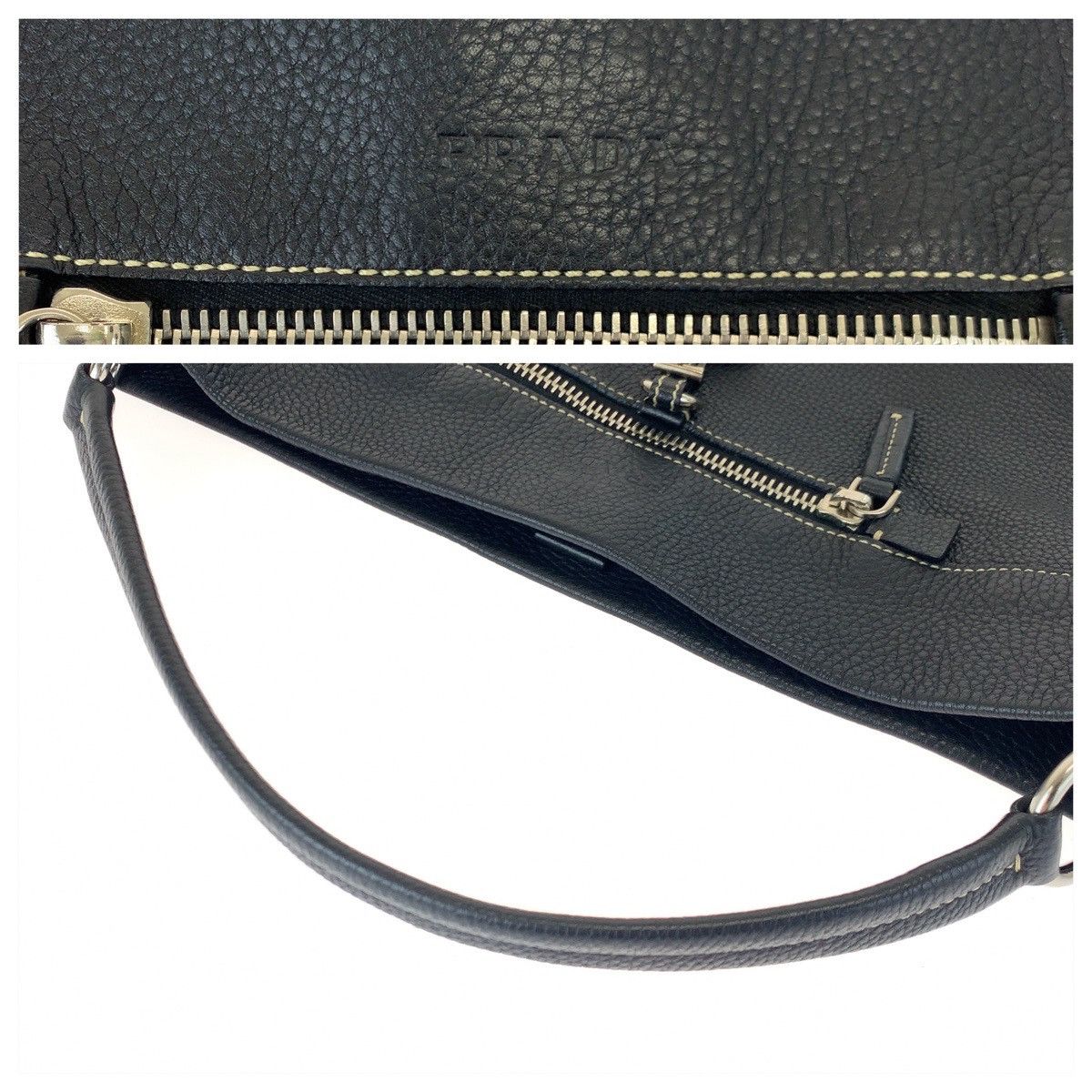 Prada Prada Prada Black Leather One-Shoulder Bag Leather Shoulder Bag in Very Good Condition Size ONE SIZE - 5 Thumbnail