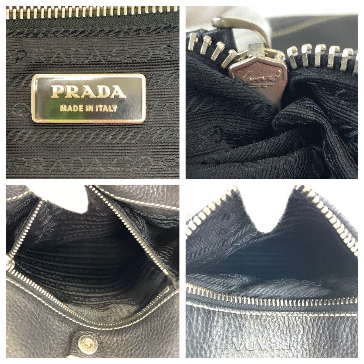 Prada Prada Prada Black Leather One-Shoulder Bag Leather Shoulder Bag in Very Good Condition Size ONE SIZE - 4 Thumbnail