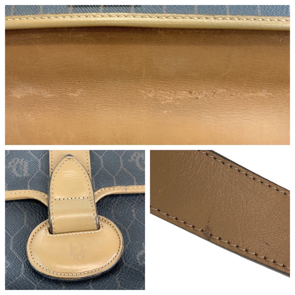 Dior Dior Dior Vintage Honeycomb Pattern Leather Shoulder Bag Leather Shoulder Bag in Very Good Condition Size ONE SIZE - 5 Thumbnail