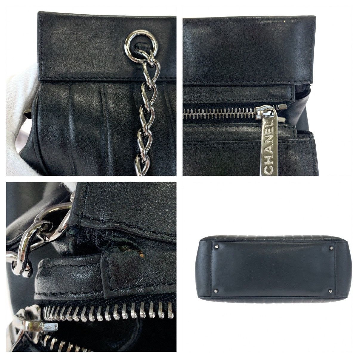 Chanel Chanel Chanel Vintage Lambskin Logo Chain Shoulder Bag Leather Shoulder Bag 838**** in Very Good Condition Size ONE SIZE - 6 Thumbnail