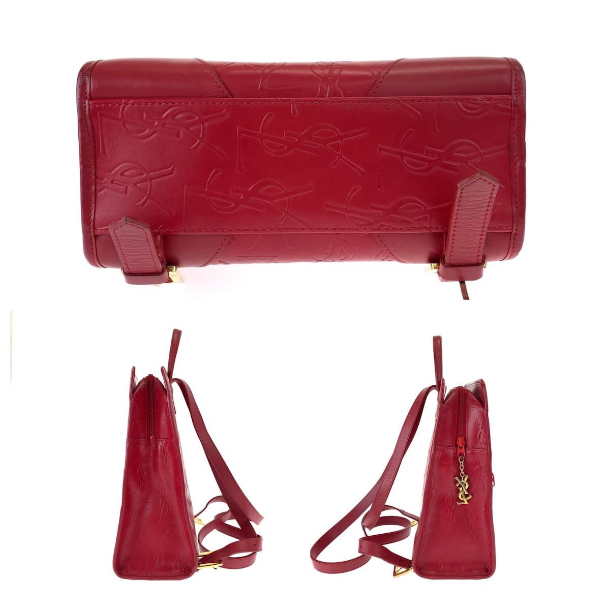 Yves Saint Laurent Yves Saint Laurent Yves Saint Laurent Vintage Red Leather Backpack Leather Backpack in Very Good Condition Size ONE SIZE - 8 Thumbnail