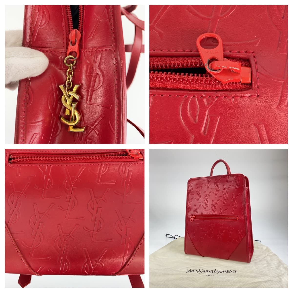 Yves Saint Laurent Yves Saint Laurent Yves Saint Laurent Vintage Red Leather Backpack Leather Backpack in Very Good Condition Size ONE SIZE - 6 Thumbnail