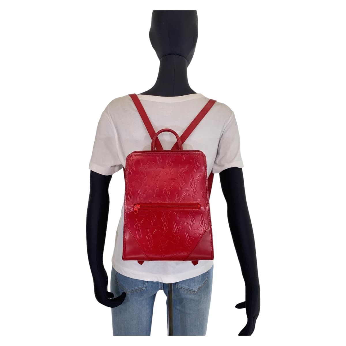 Yves Saint Laurent Yves Saint Laurent Yves Saint Laurent Vintage Red Leather Backpack Leather Backpack in Very Good Condition Size ONE SIZE - 7 Thumbnail