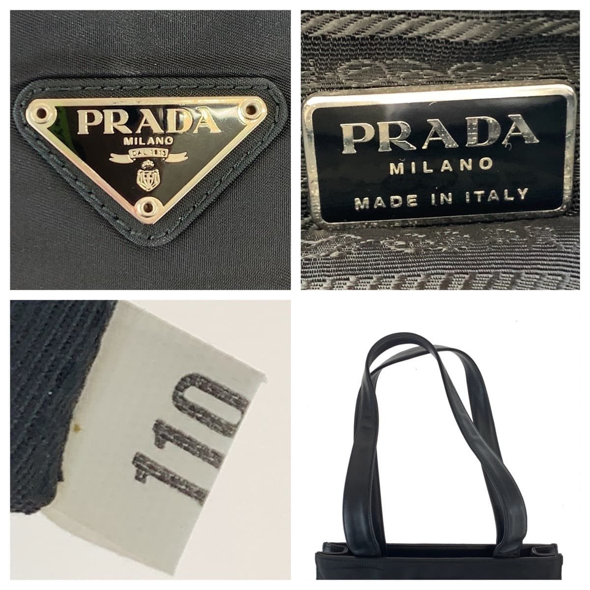Prada Prada Prada Nylon/Leather Tessuto Triangle Logo Tote Bag Canvas Tote Bag in Very Good Condition Size ONE SIZE - 4 Thumbnail
