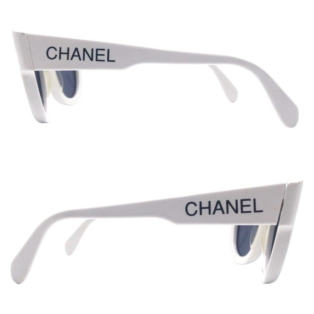 Chanel Chanel Chanel Vintage White Plastic Sunglasses Plastic Sunglasses 05247 10601 in Very Good Condition Size ONE SIZE - 5 Thumbnail