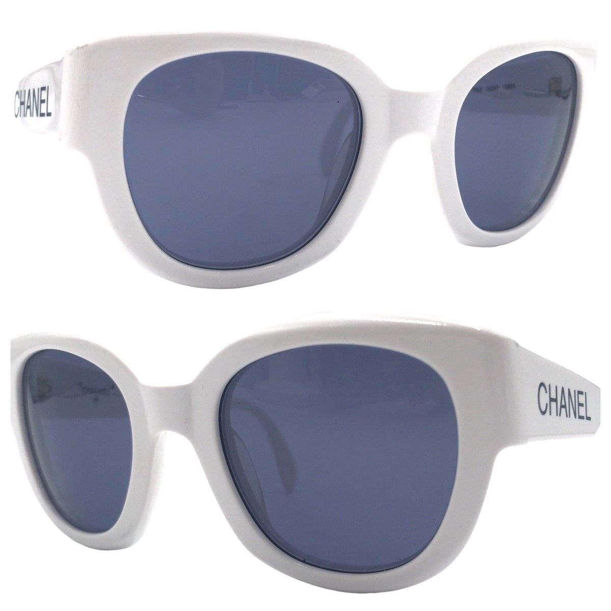 Chanel Chanel Chanel Vintage White Plastic Sunglasses Plastic Sunglasses 05247 10601 in Very Good Condition Size ONE SIZE - 6 Thumbnail