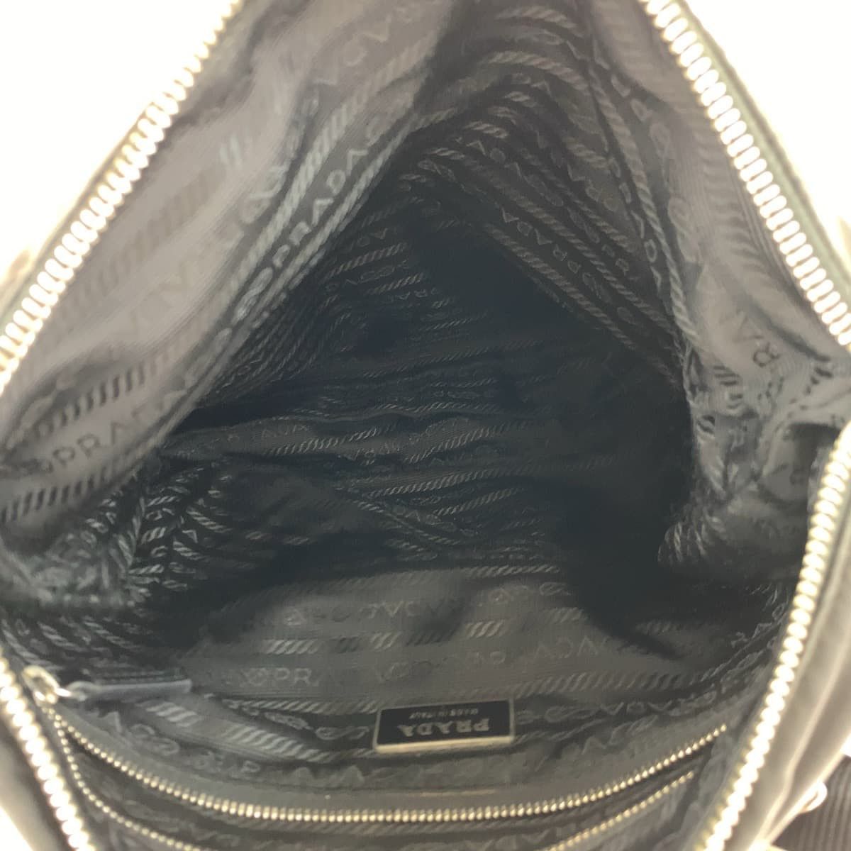 Prada Prada Prada Nylon/Leather Tessuto Triangle Logo Plate Shoulder Bag Canvas Crossbody Bag in Very Good Condition Size ONE SIZE - 9 Thumbnail
