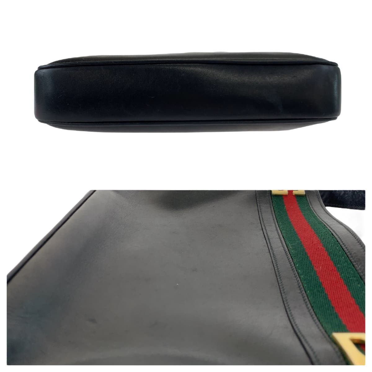 Gucci Gucci Gucci Vintage Black Leather Shoulder Bag 405748 Leather Crossbody Bag 405748 in Very Good Condition Size ONE SIZE - 6 Thumbnail