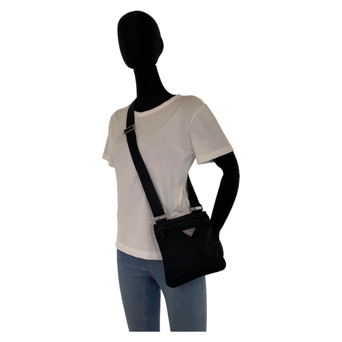Prada Prada Prada Nylon Tessuto Triangle Logo Plate Shoulder Bag Canvas Crossbody Bag in Very Good Condition Size ONE SIZE - 7 Thumbnail