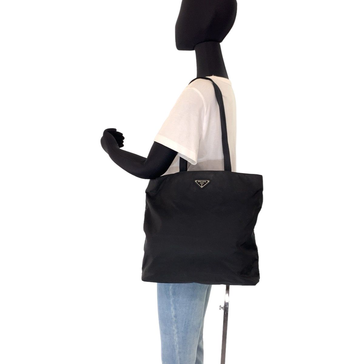 Prada Prada Prada Nylon Tessuto Triangle Logo Tote Bag B9711 Canvas Tote Bag B9711 in Very Good Condition Size ONE SIZE - 8 Thumbnail