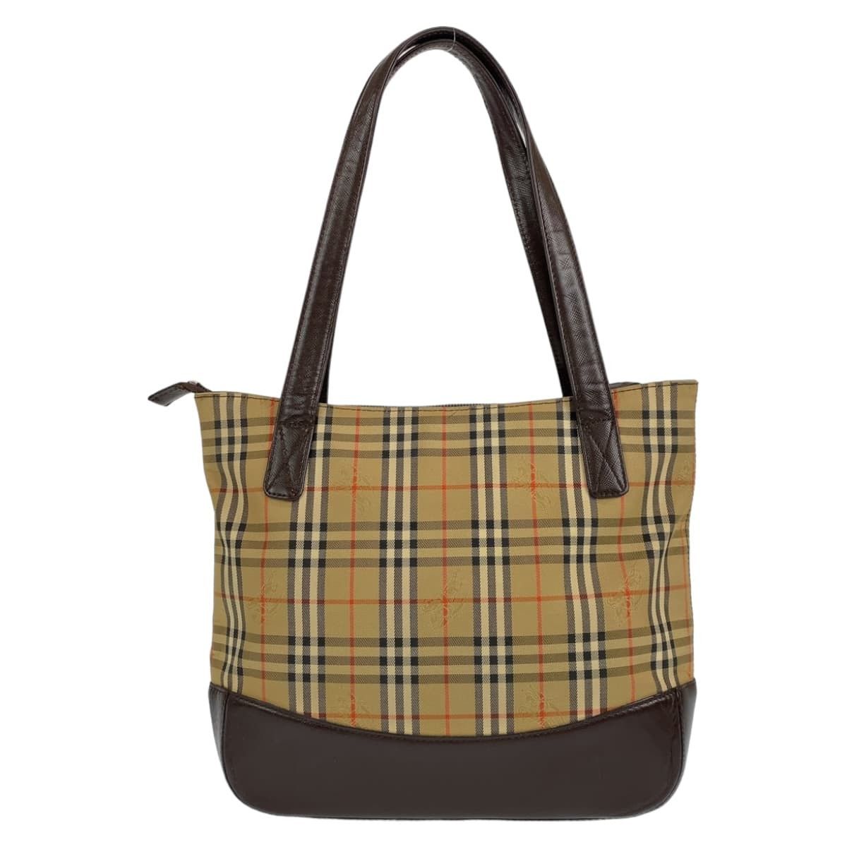 Burberry Burberry Burberry Nova Check Canvas/Leather Tote Bag Canvas Tote Bag in Very Good Condition Size ONE SIZE - 2 Thumbnail
