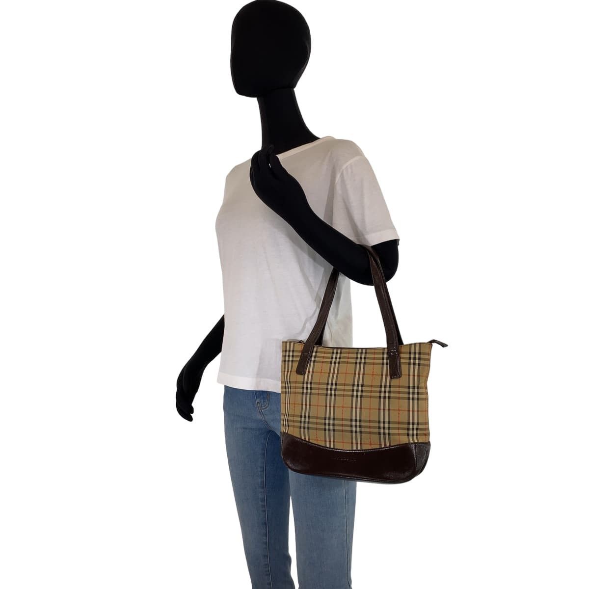 Burberry Burberry Burberry Nova Check Canvas/Leather Tote Bag Canvas Tote Bag in Very Good Condition Size ONE SIZE - 7 Thumbnail