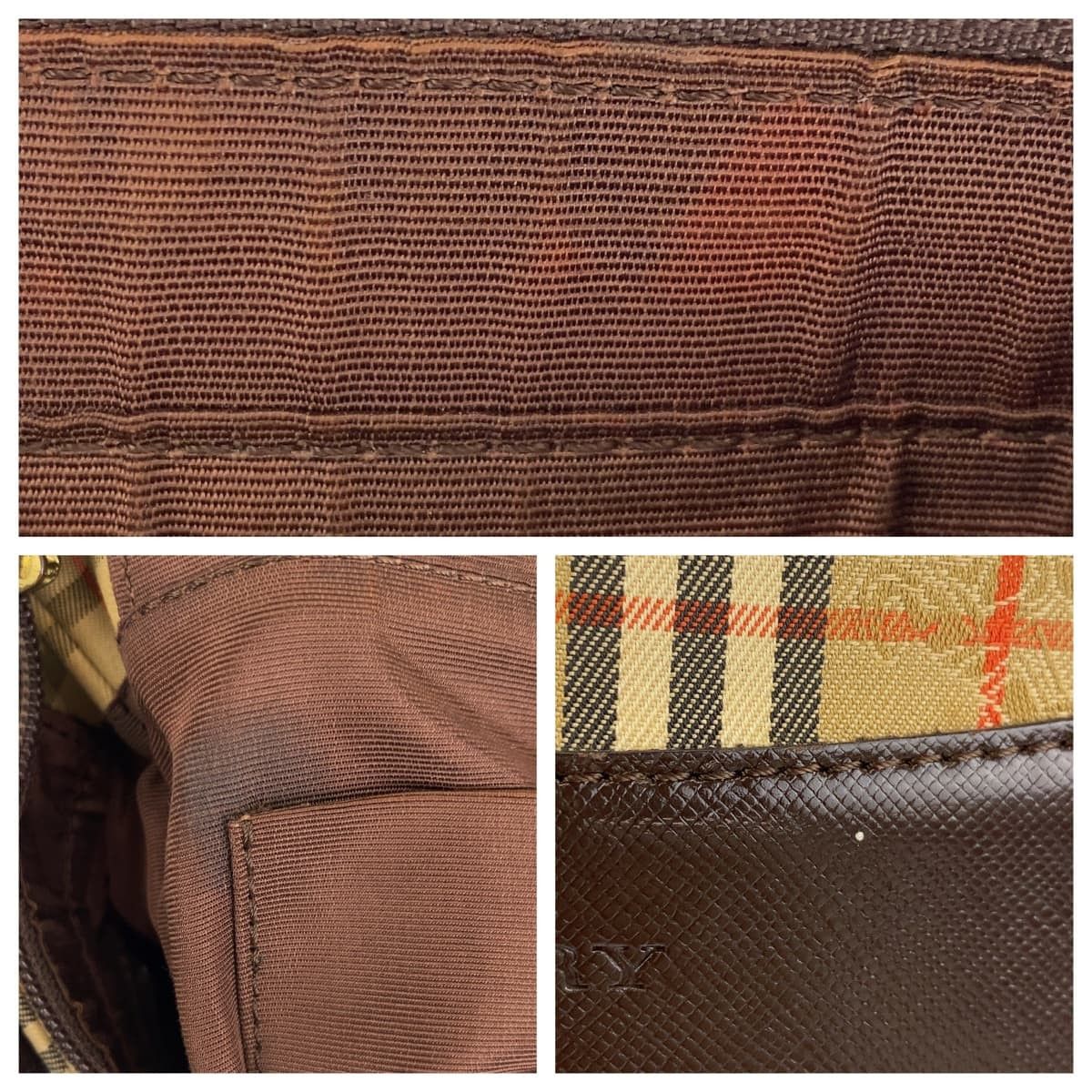 Burberry Burberry Burberry Nova Check Canvas/Leather Tote Bag Canvas Tote Bag in Very Good Condition Size ONE SIZE - 4 Thumbnail