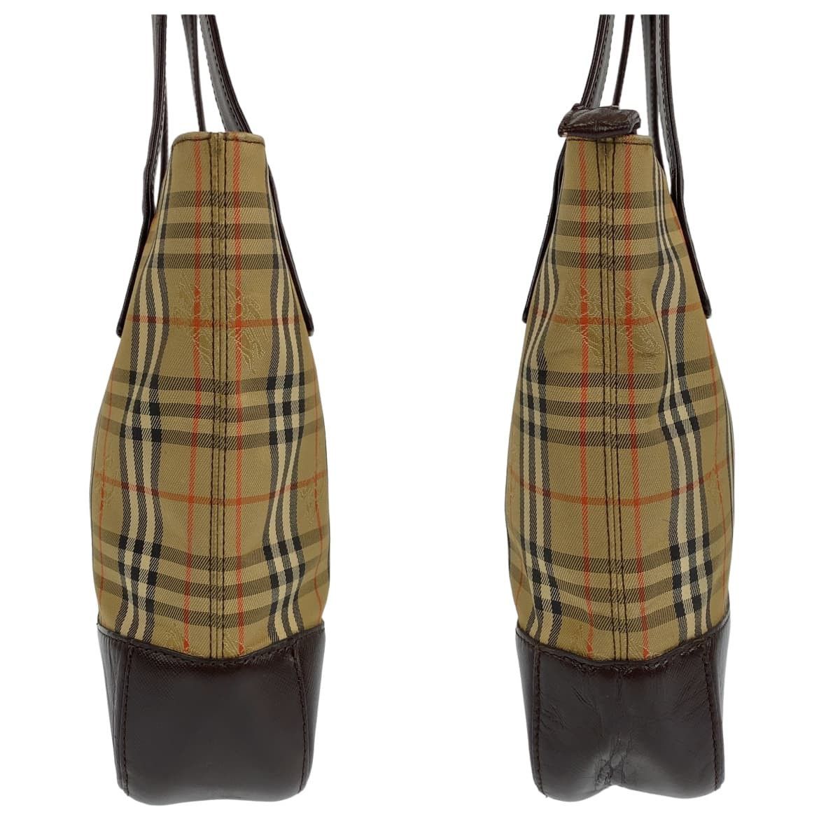 Burberry Burberry Burberry Nova Check Canvas/Leather Tote Bag Canvas Tote Bag in Very Good Condition Size ONE SIZE - 6 Thumbnail