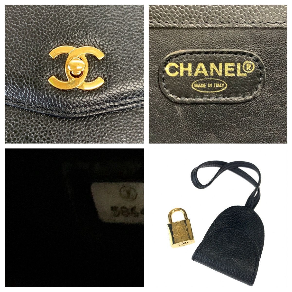 Chanel Chanel Chanel Vintage Caviar Skin Coco Mark Business Bag Leather Handbag in Great Condition Size ONE SIZE - 4 Thumbnail