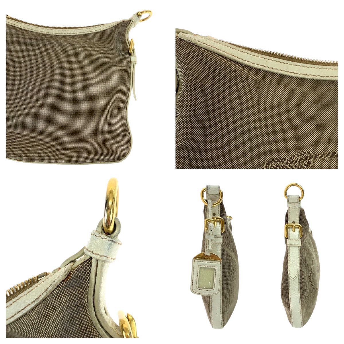 Prada Prada Prada Canvas Logo Jacquard Shoulder Bag BT0706 Canvas Crossbody Bag BT0706 in Very Good Condition Size ONE SIZE - 6 Thumbnail