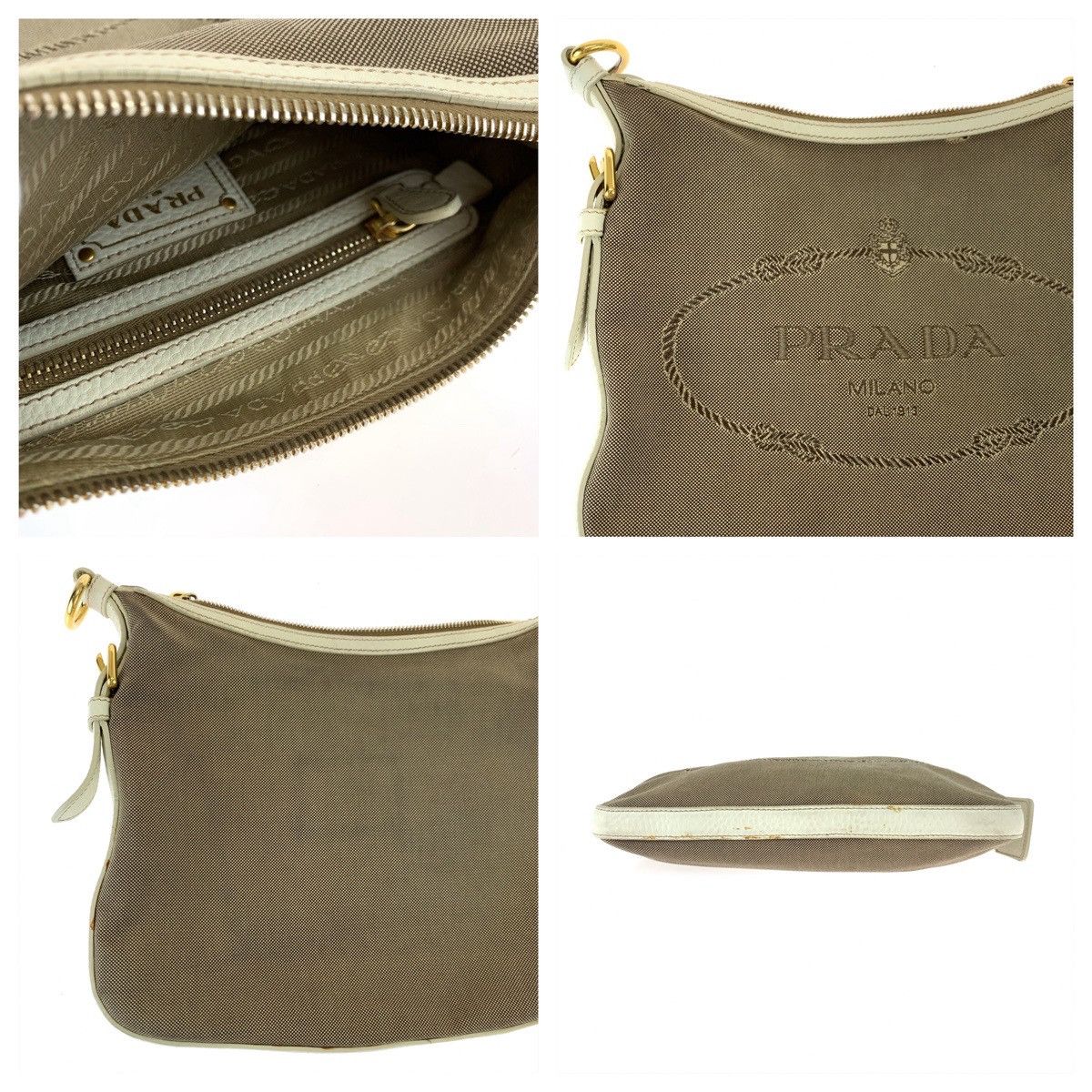 Prada Prada Prada Canvas Logo Jacquard Shoulder Bag BT0706 Canvas Crossbody Bag BT0706 in Very Good Condition Size ONE SIZE - 7 Thumbnail
