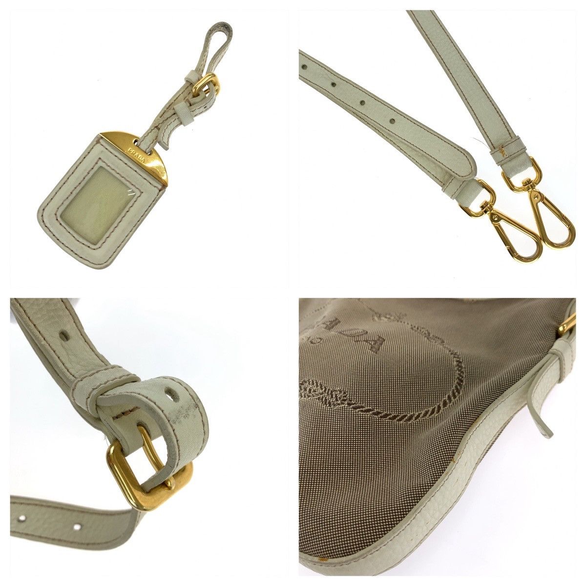 Prada Prada Prada Canvas Logo Jacquard Shoulder Bag BT0706 Canvas Crossbody Bag BT0706 in Very Good Condition Size ONE SIZE - 3 Thumbnail