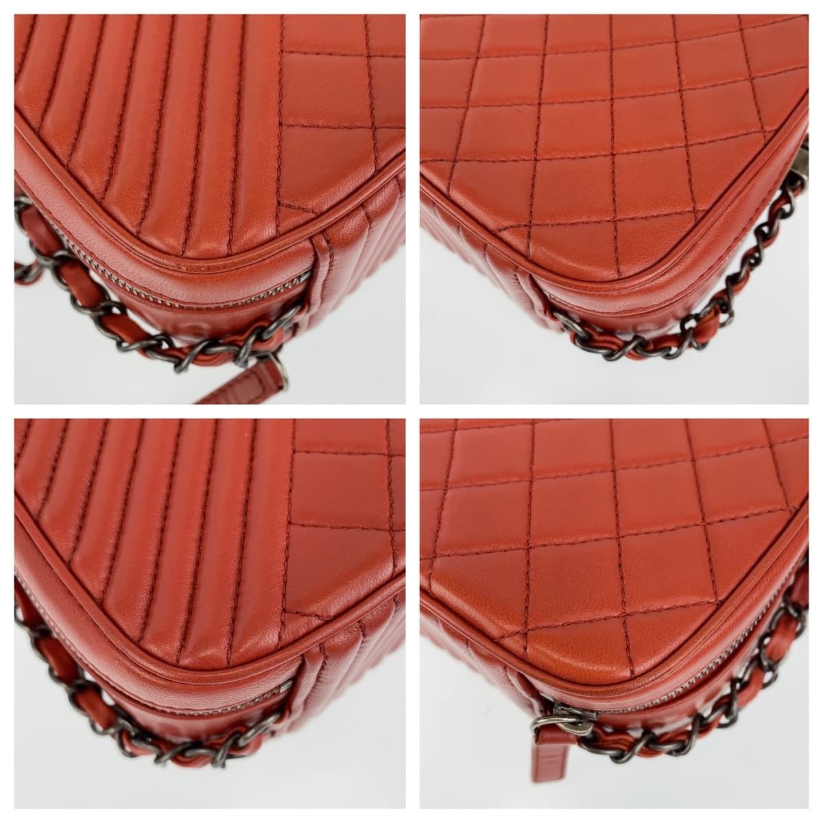 Chanel Chanel Chanel Boy Camera Bag Red Lambskin Crossbody Leather Crossbody Bag 207913 in Great Condition Size ONE SIZE - 4 Thumbnail