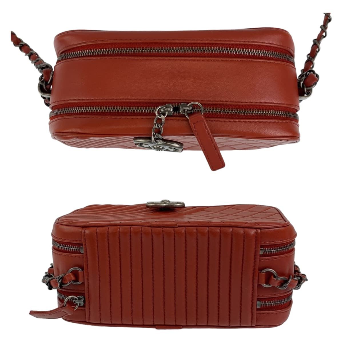 Chanel Chanel Chanel Boy Camera Bag Red Lambskin Crossbody Leather Crossbody Bag 207913 in Great Condition Size ONE SIZE - 5 Thumbnail