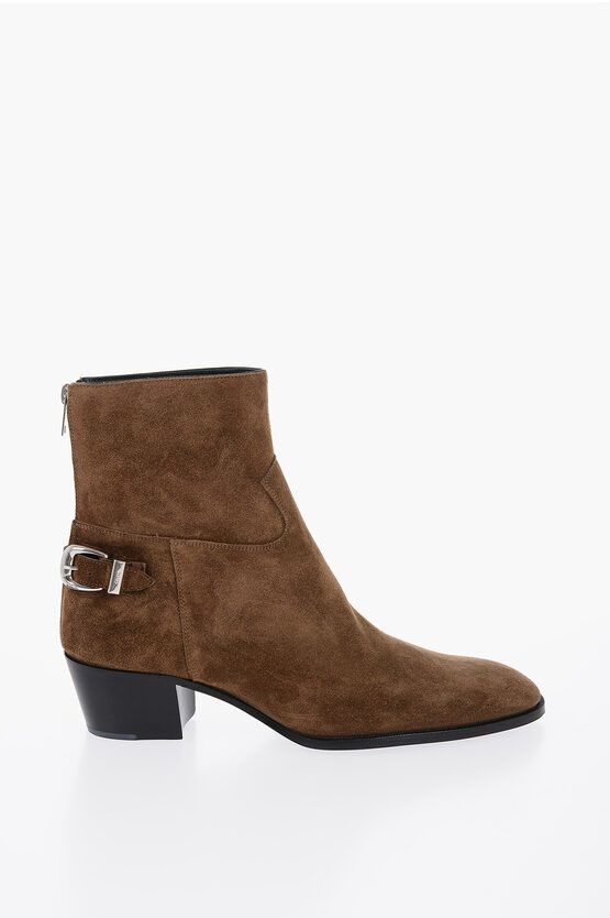 Celine Suede Leather ISAAC Boots with Buckle Details Size US 8 / EU 41 - 3 Thumbnail