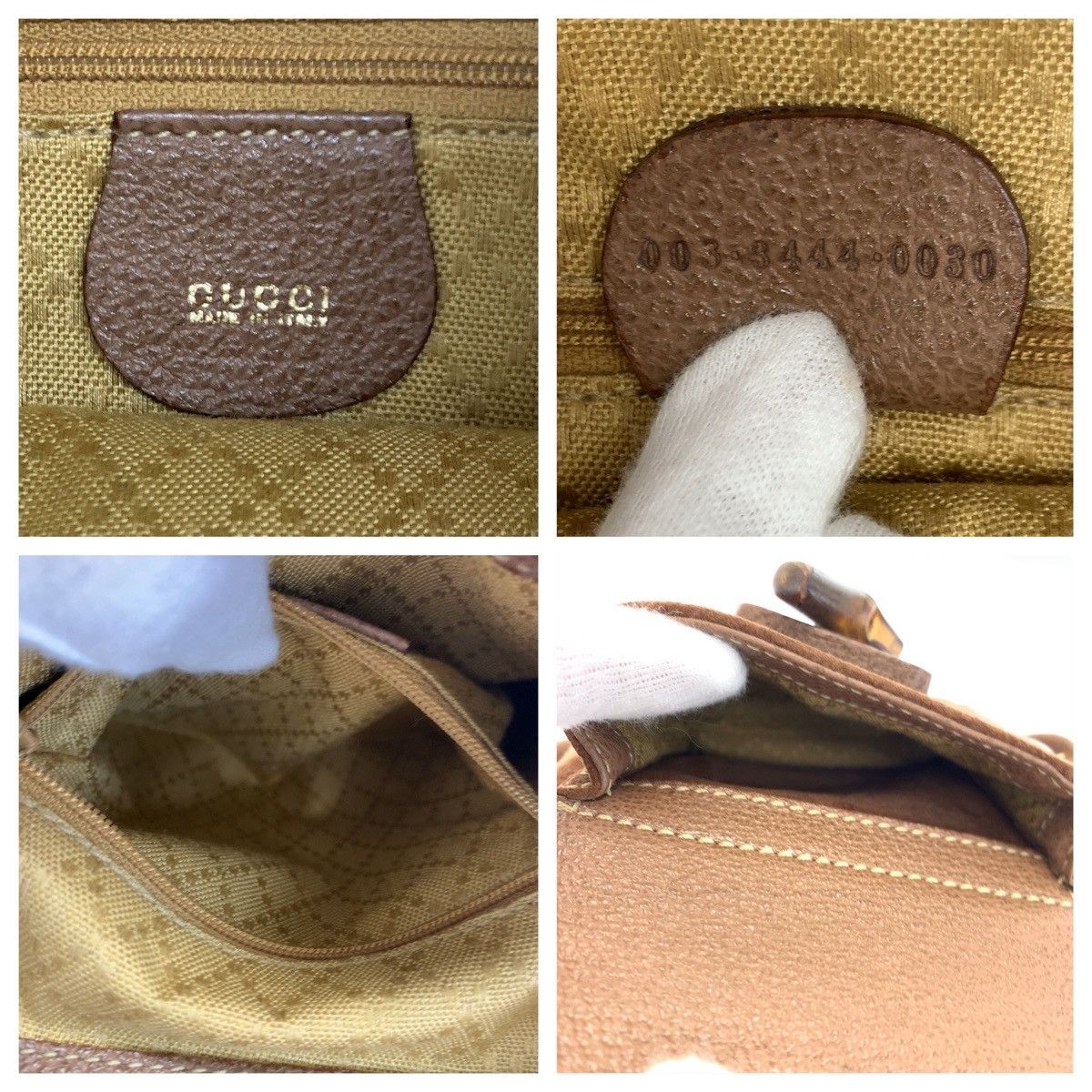 Gucci Gucci Gucci Suede Bamboo Backpack 00334440030 Leather Backpack 00334440030 in Very Good Condition Size ONE SIZE - 4 Thumbnail