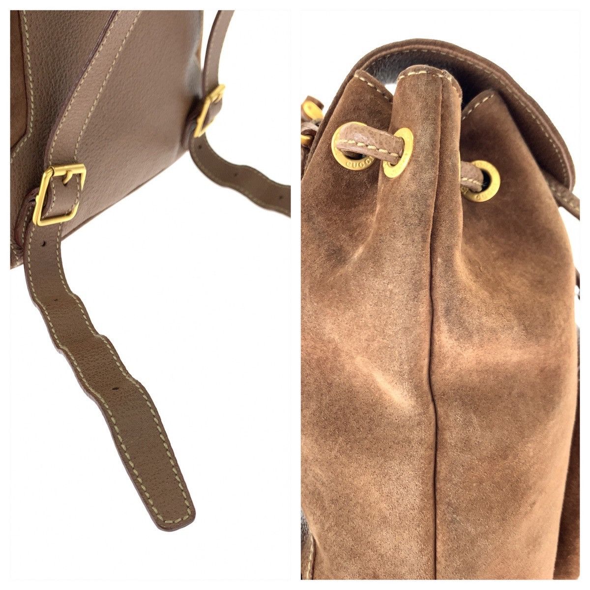Gucci Gucci Gucci Suede Bamboo Backpack 00334440030 Leather Backpack 00334440030 in Very Good Condition Size ONE SIZE - 5 Thumbnail
