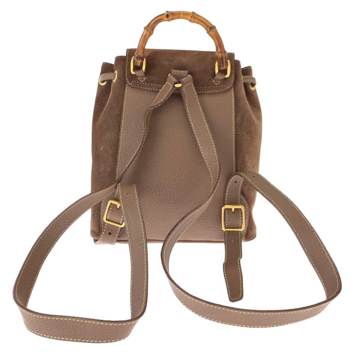 Gucci Gucci Gucci Suede Bamboo Backpack 00334440030 Leather Backpack 00334440030 in Very Good Condition Size ONE SIZE - 2 Thumbnail