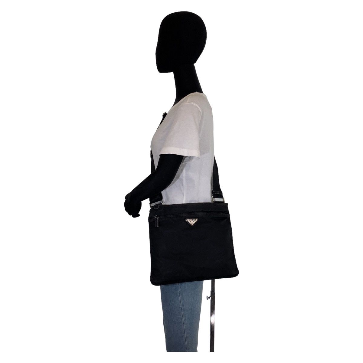 Prada Prada Prada Nylon Tessuto Triangle Logo Plate Shoulder Bag Canvas Crossbody Bag 405735 in Very Good Condition Size ONE SIZE - 6 Thumbnail