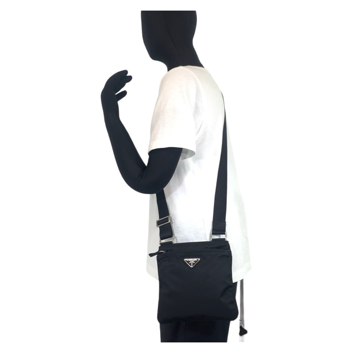 Prada Prada Prada Nylon Tessuto Triangle Logo Plate Crossbody Bag Canvas Crossbody Bag in Great Condition Size ONE SIZE - 6 Thumbnail