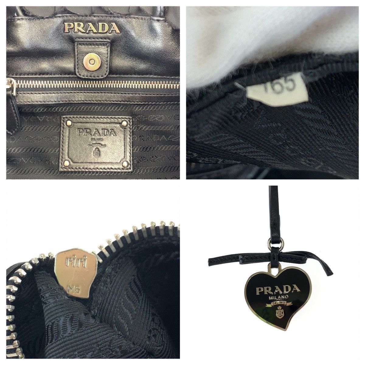 Prada Prada Prada Tessuto Frill Nylon Tote Bag Black Canvas Tote Bag in Very Good Condition Size ONE SIZE - 4 Thumbnail