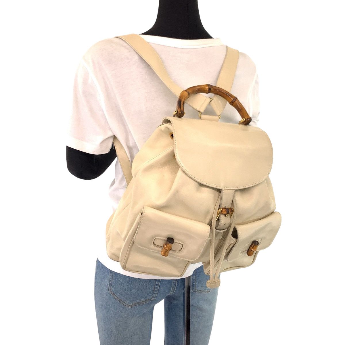 Gucci Gucci Gucci Leather Bamboo Backpack 00318170016 Leather Backpack 00318170016 in Very Good Condition Size ONE SIZE - 8 Thumbnail
