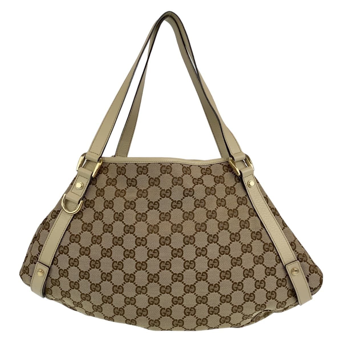 Gucci Gucci Gucci Abbey GG Canvas/Leather Shoulder Tote Bag 130736 Canvas Tote Bag 130736 in Great Condition Size ONE SIZE - 2 Thumbnail