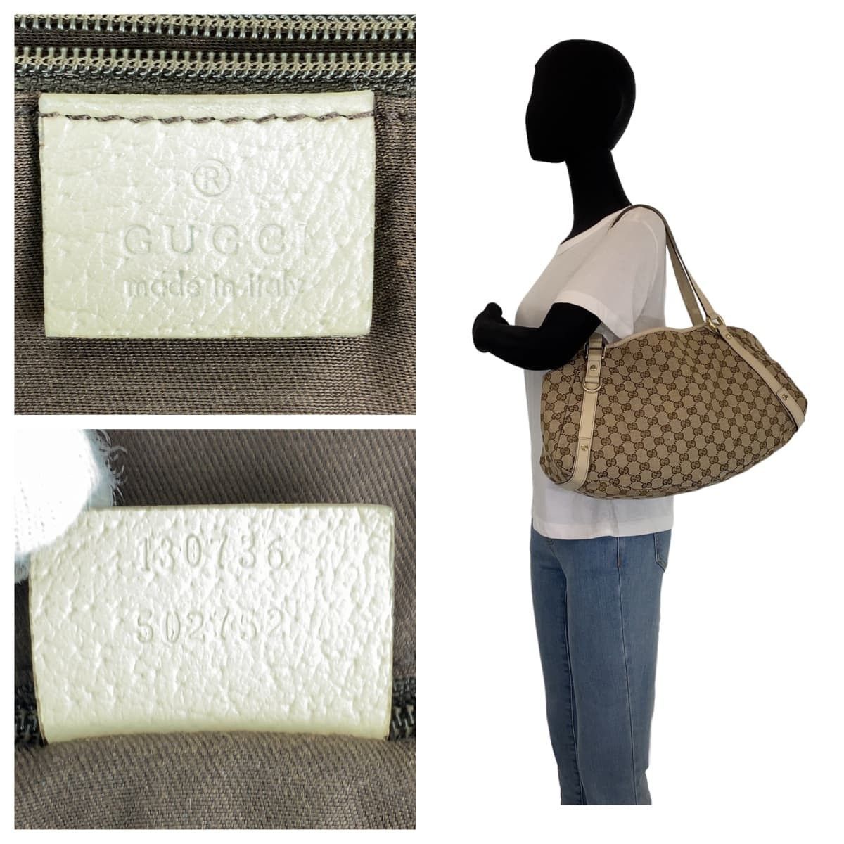 Gucci Gucci Gucci Abbey GG Canvas/Leather Shoulder Tote Bag 130736 Canvas Tote Bag 130736 in Great Condition Size ONE SIZE - 7 Thumbnail