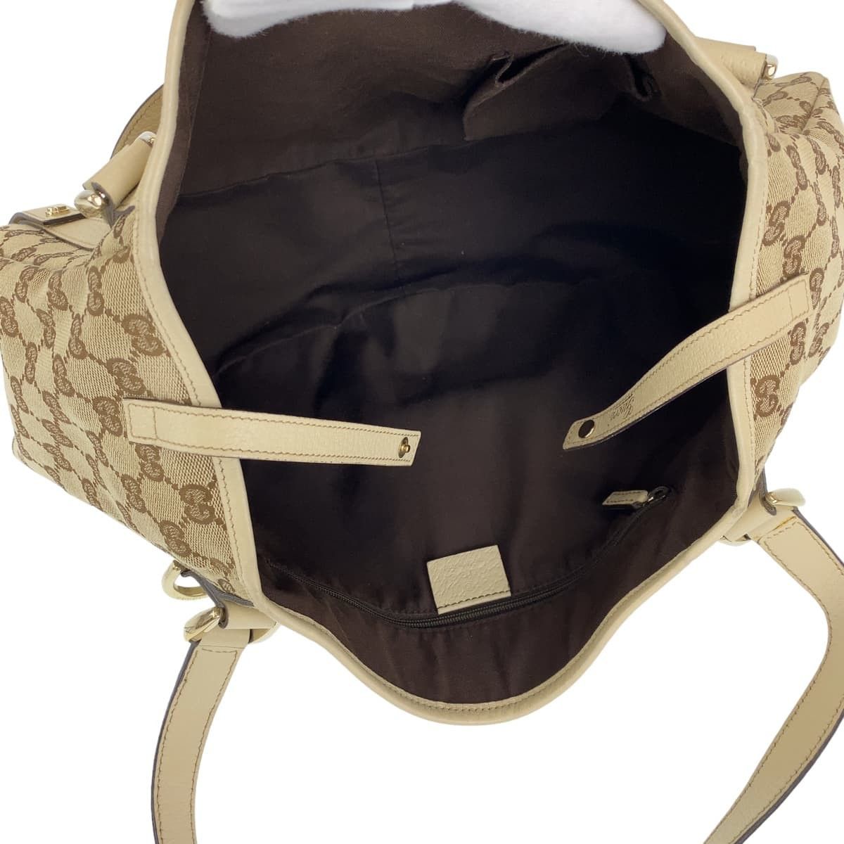 Gucci Gucci Gucci Abbey GG Canvas/Leather Shoulder Tote Bag 130736 Canvas Tote Bag 130736 in Great Condition Size ONE SIZE - 6 Thumbnail