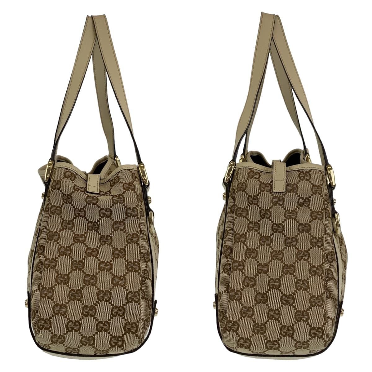 Gucci Gucci Gucci Abbey GG Canvas/Leather Shoulder Tote Bag 130736 Canvas Tote Bag 130736 in Great Condition Size ONE SIZE - 5 Thumbnail