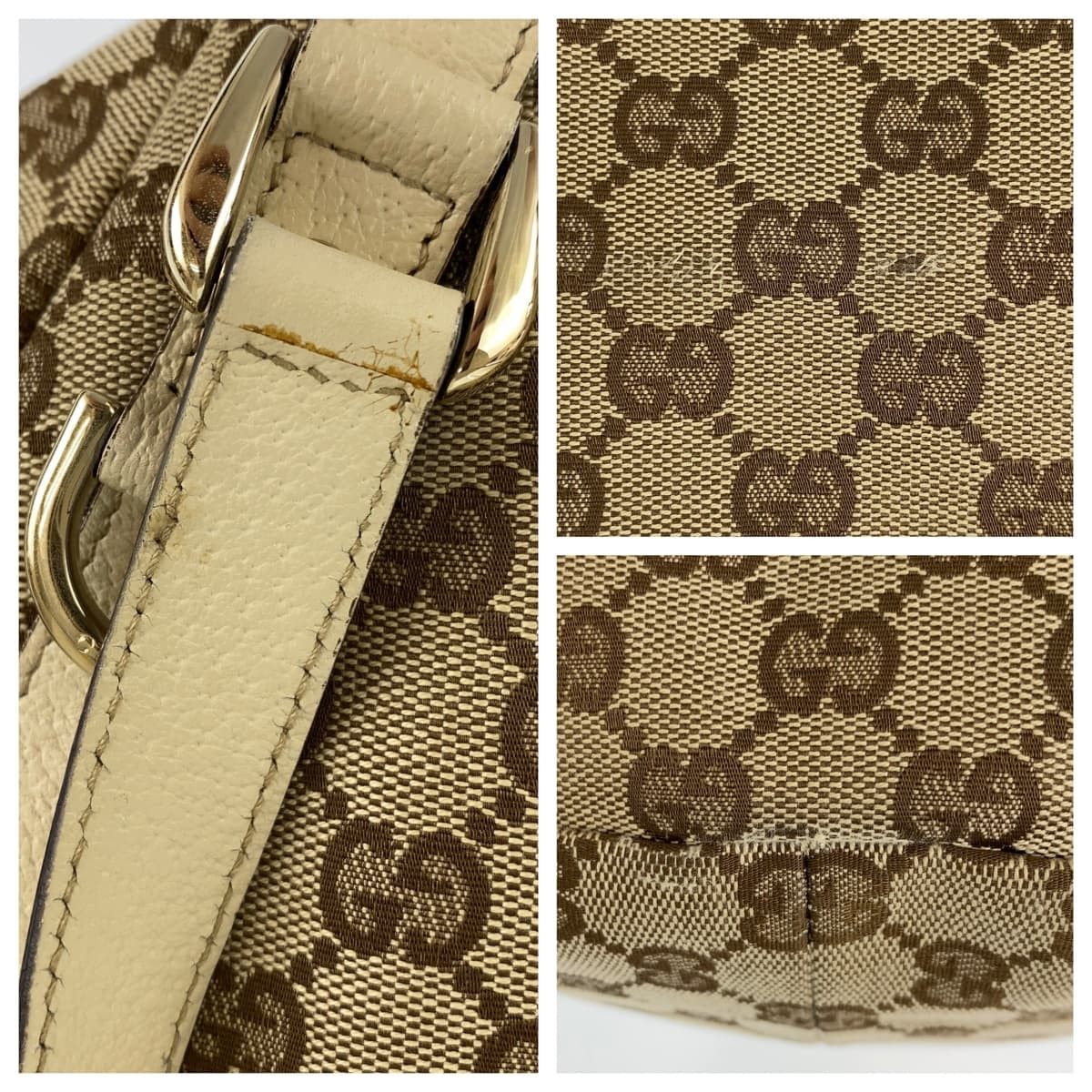 Gucci Gucci Gucci Abbey GG Canvas/Leather Shoulder Tote Bag 130736 Canvas Tote Bag 130736 in Great Condition Size ONE SIZE - 4 Thumbnail