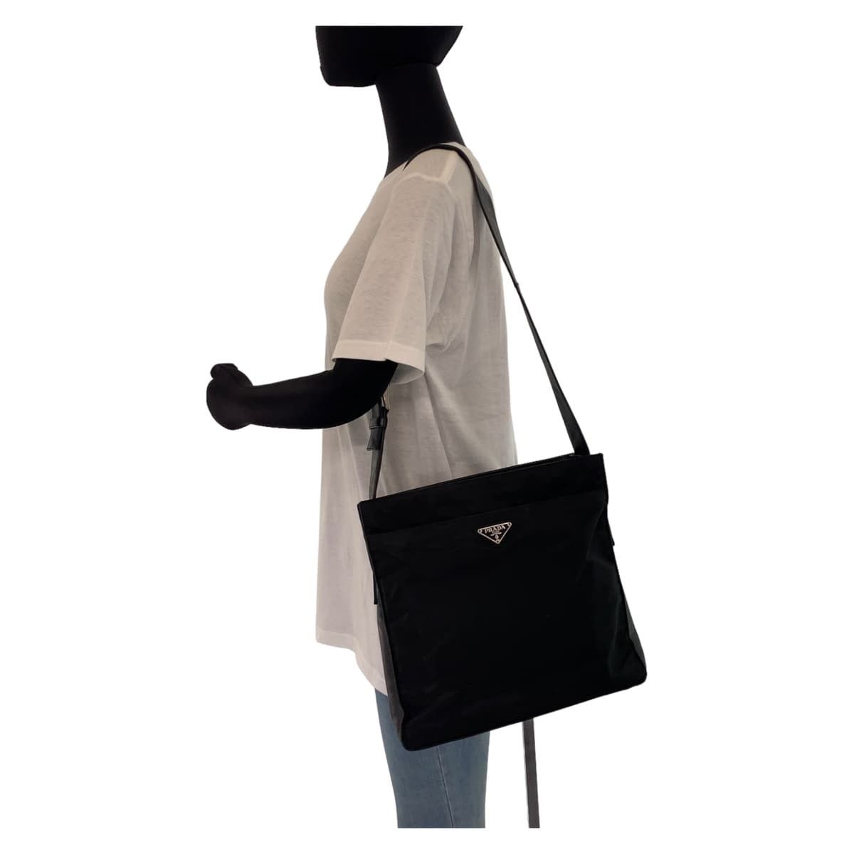 Prada Prada Prada Nylon Tessuto Triangle Logo Shoulder Bag Canvas Crossbody Bag 405745 in Very Good Condition Size ONE SIZE - 5 Thumbnail
