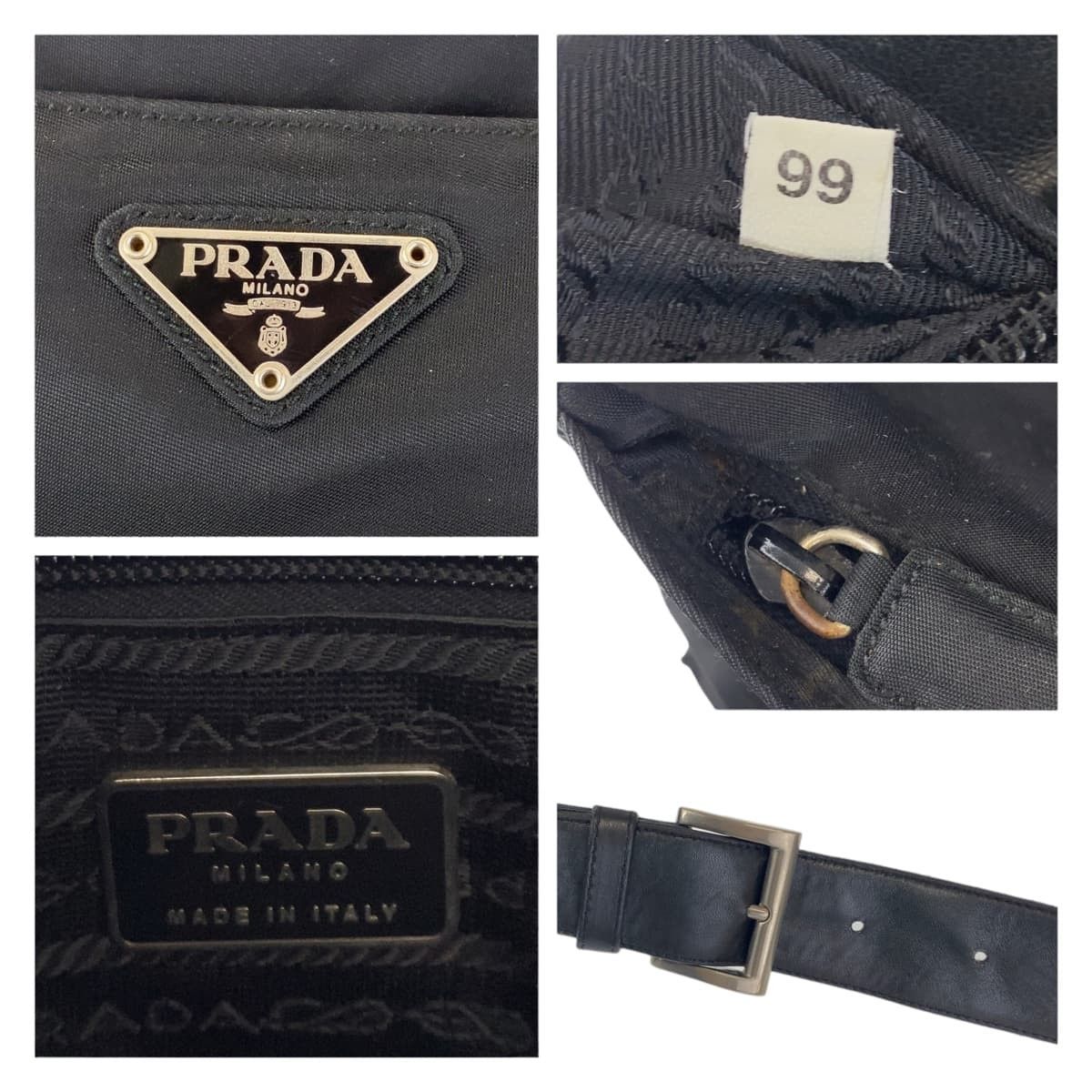 Prada Prada Prada Nylon Tessuto Triangle Logo Shoulder Bag Canvas Crossbody Bag 405745 in Very Good Condition Size ONE SIZE - 4 Thumbnail