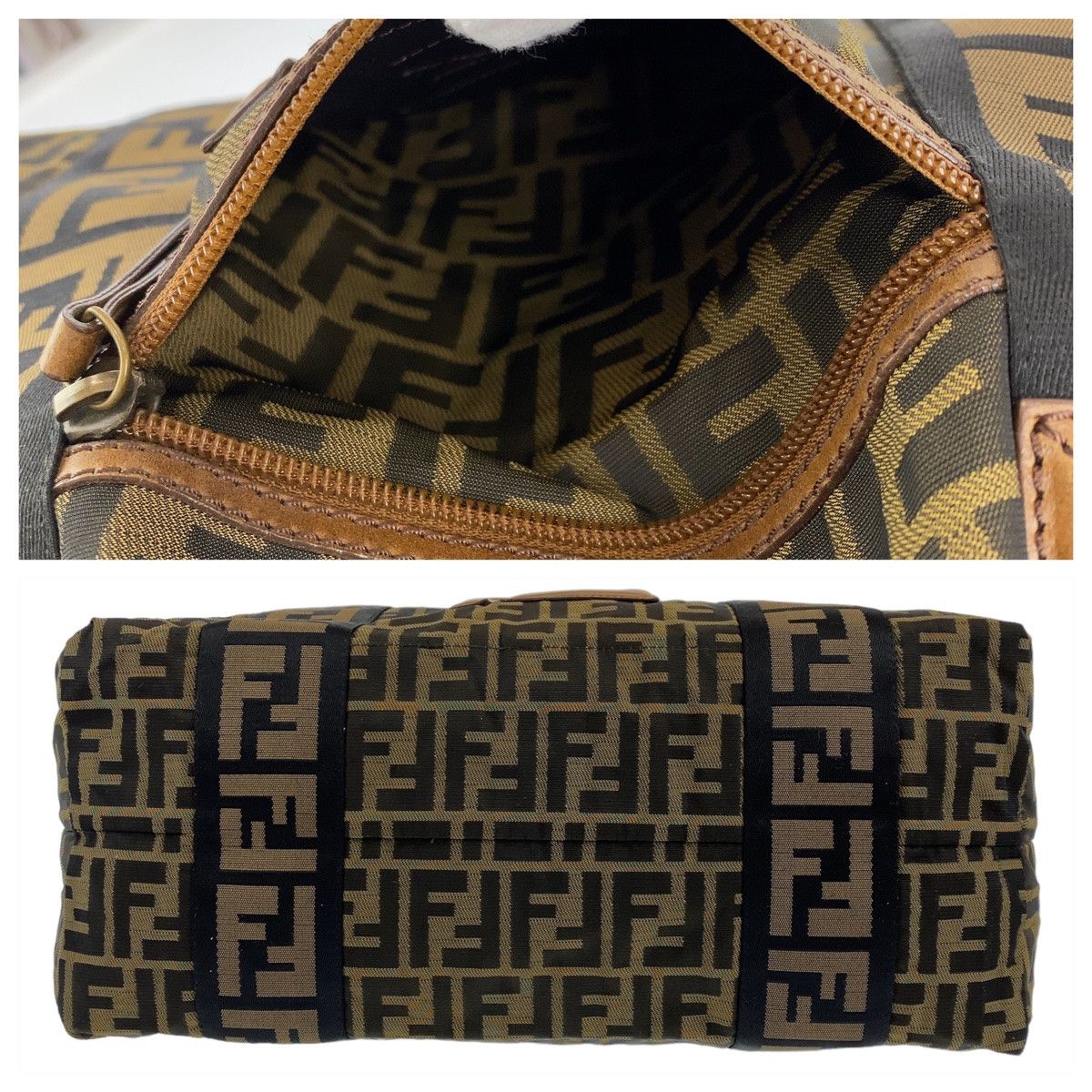 Fendi Fendi Fendi Zucca Canvas/Leather Shoulder Bag 7VS070 Canvas Shoulder Bag 7VS070 in Great Condition Size ONE SIZE - 9 Thumbnail