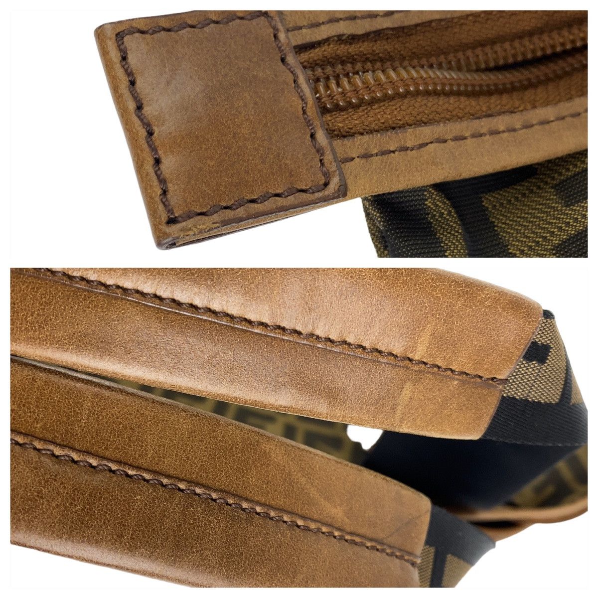Fendi Fendi Fendi Zucca Canvas/Leather Shoulder Bag 7VS070 Canvas Shoulder Bag 7VS070 in Great Condition Size ONE SIZE - 6 Thumbnail