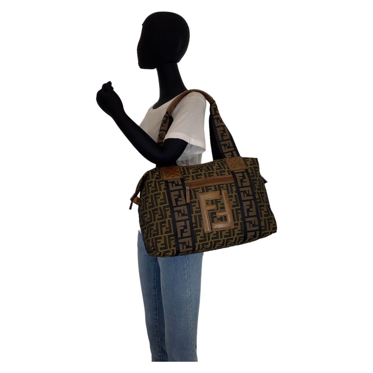 Fendi Fendi Fendi Zucca Canvas/Leather Shoulder Bag 7VS070 Canvas Shoulder Bag 7VS070 in Great Condition Size ONE SIZE - 7 Thumbnail