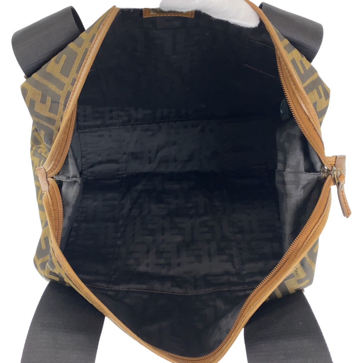 Fendi Fendi Fendi Zucca Canvas/Leather Shoulder Bag 7VS070 Canvas Shoulder Bag 7VS070 in Great Condition Size ONE SIZE - 4 Thumbnail