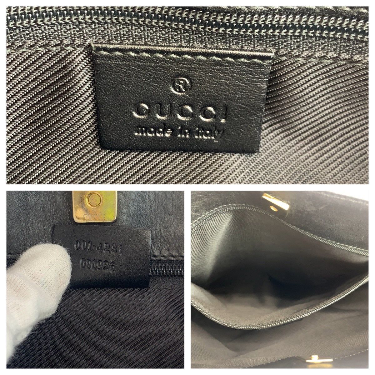 Gucci Gucci Gucci GG Canvas Shoulder Bag Black Silver Hardware Canvas Shoulder Bag 0014231 in Very Good Condition Size ONE SIZE - 4 Thumbnail