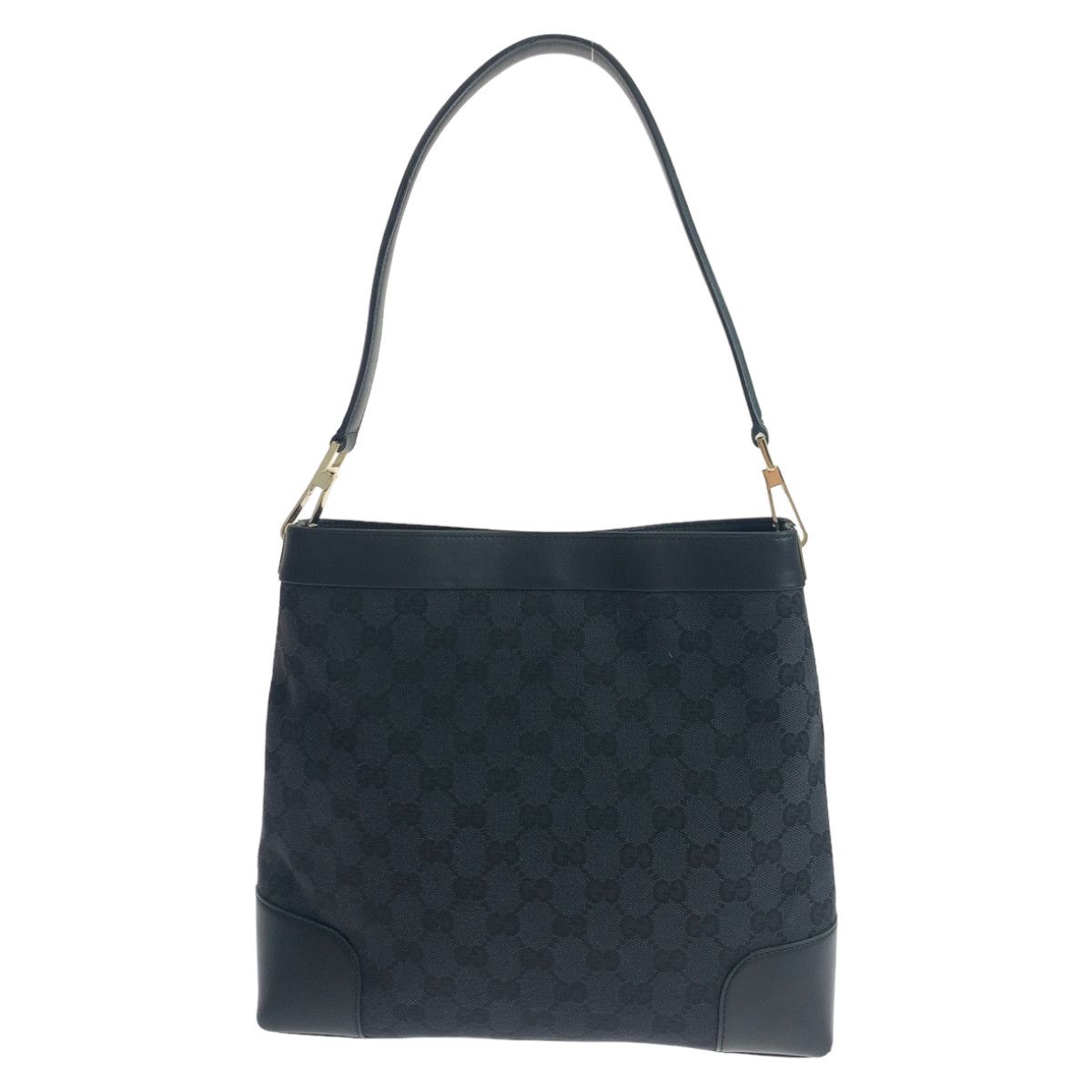 Gucci Gucci Gucci GG Canvas Shoulder Bag Black Silver Hardware Canvas Shoulder Bag 0014231 in Very Good Condition Size ONE SIZE - 2 Thumbnail