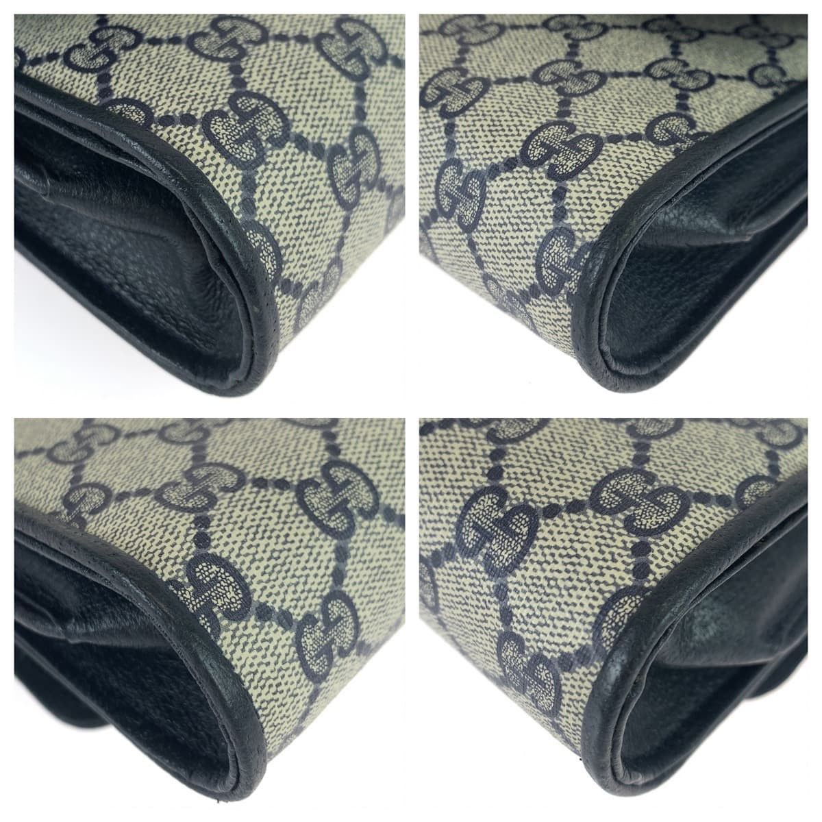 Gucci Gucci Gucci Vintage GG Supreme Canvas Leather Shoulder Bag Canvas Crossbody Bag 40 02 050 in Very Good Condition Size ONE SIZE - 4 Thumbnail